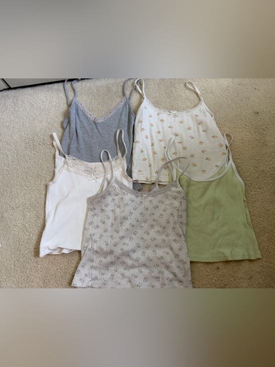 Brandy Melville Tops - Brandy Melville Women’s Lace-Trim Ribbed Cami Tank Bundle of 5